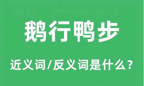 鹅行鸭步的意思_鹅行鸭步的意思解释